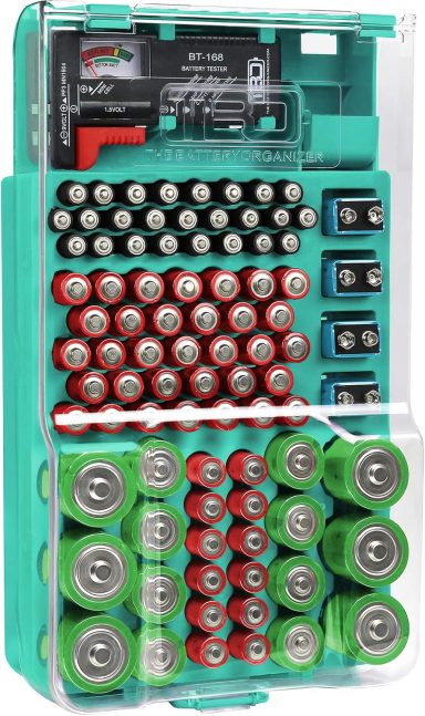 Batterie-Organizer mit Lademessung