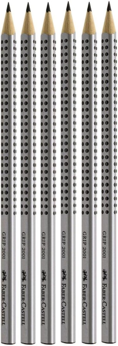 Faber-Castell mit Grip, Bleistift, Silber